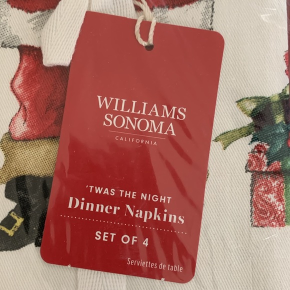 NWT WM SONOMA CHRISTMAS DINNER NAPKINS - Picture 4 of 4